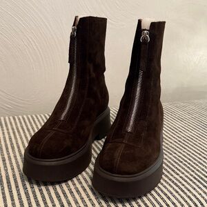 Steve Madden Jones Brown Zipper Suede Boots Size 8.5